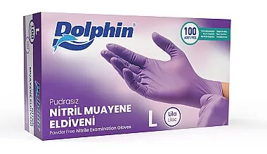 Dolphin Lila Nitril Muayene Eldiveni kutu görseli