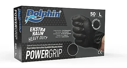 Dolphin PowerGrip Ekstra Kalın Nitril Eldiven kutu görseli