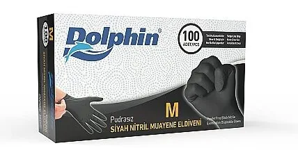 Dolphin Çok Amaçlı Siyah Nitril Eldiven kutu görseli