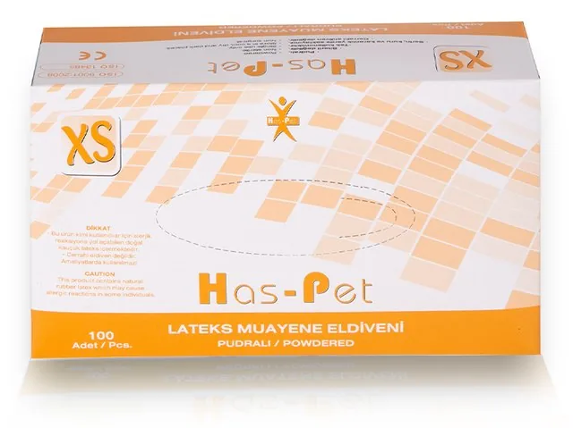 Has-Pet Pudralı Lateks Eldiven kutu görseli