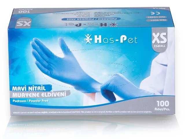 Has-Pet Mavi Nitril Pudrasız Eldiven kutu görseli