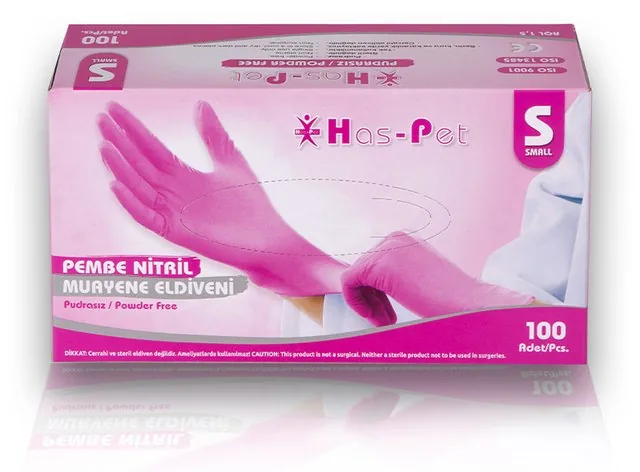 Has-Pet Pembe Nitril Pudrasız Eldiven kutu görseli