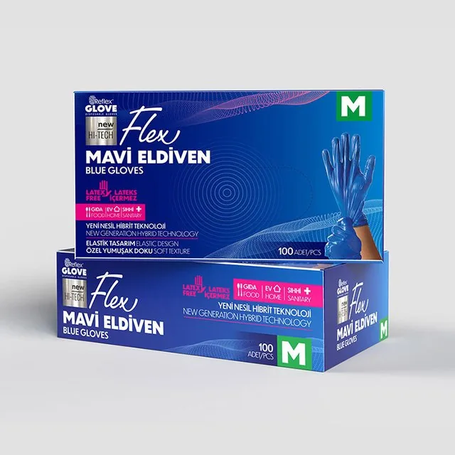 Reflex Flex Hi-Tech Mavi TPE Eldiven kutu görseli