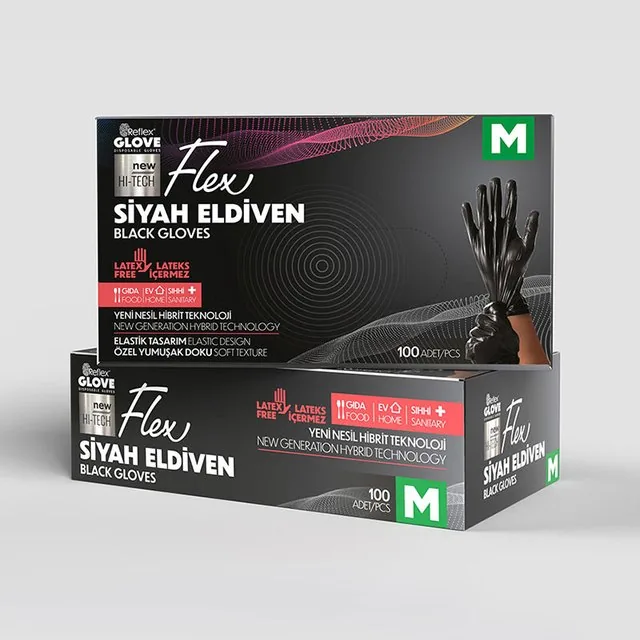 Reflex Flex Hi-Tech Siyah TPE Eldiven kutu görseli
