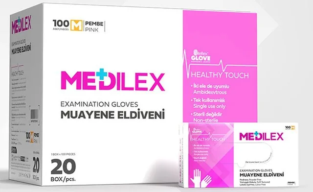 Reflex Medilex Pembe TPE Muayene Eldiveni kutu görseli