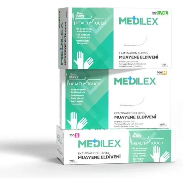 Reflex Medilex Yeşil TPE Muayene Eldiveni kutu görseli