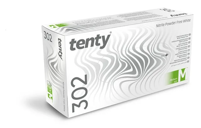 Tenty 302 Nitril Pudrasız Muayene Eldiveni kutu görseli