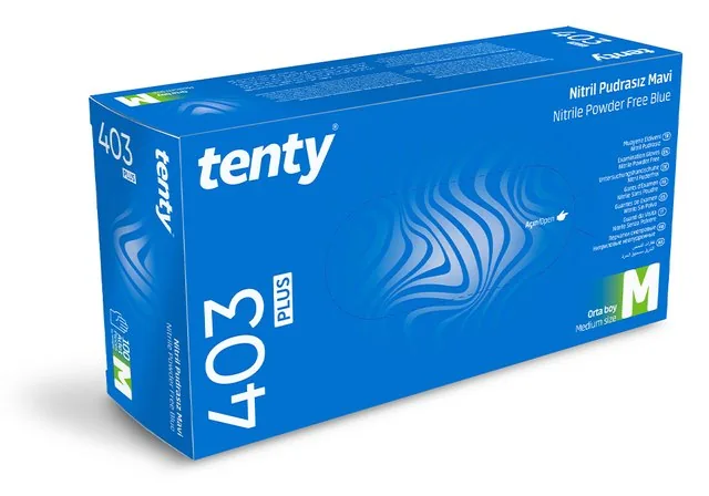 Tenty 403 Plus Nitril Pudrasız Muayene Eldiveni kutu görseli
