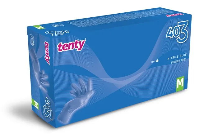 Tenty 403 Nitril Pudrasız Muayene Eldiveni kutu görseli