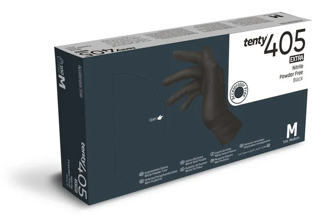 Tenty 405 Extra Nitril Pudrasız Muayene Eldiveni kutu görseli