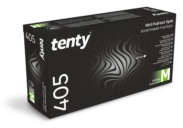 Tenty 405 Nitril Pudrasız Muayene Eldiveni kutu görseli