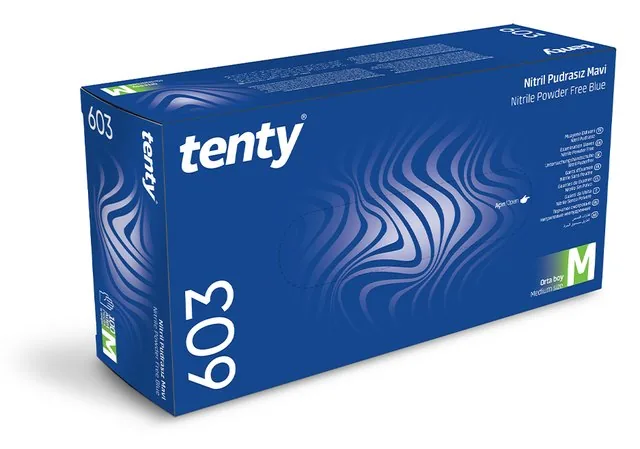 Tenty 603 Nitril Pudrasız Muayene Eldiveni kutu görseli