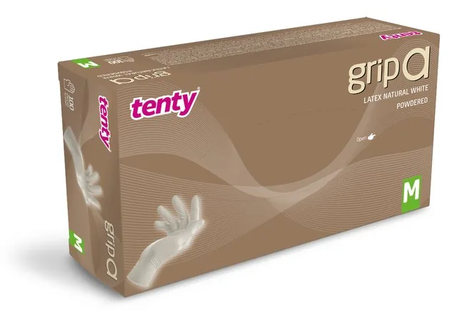 Tenty Grip A Lateks Pudralı Muayene Eldiveni kutu görseli