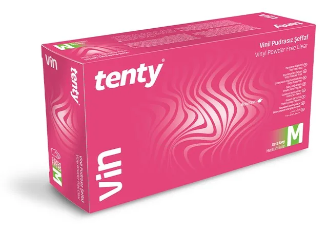 Tenty Vin Vinil Pudrasız Muayene Eldiveni kutu görseli